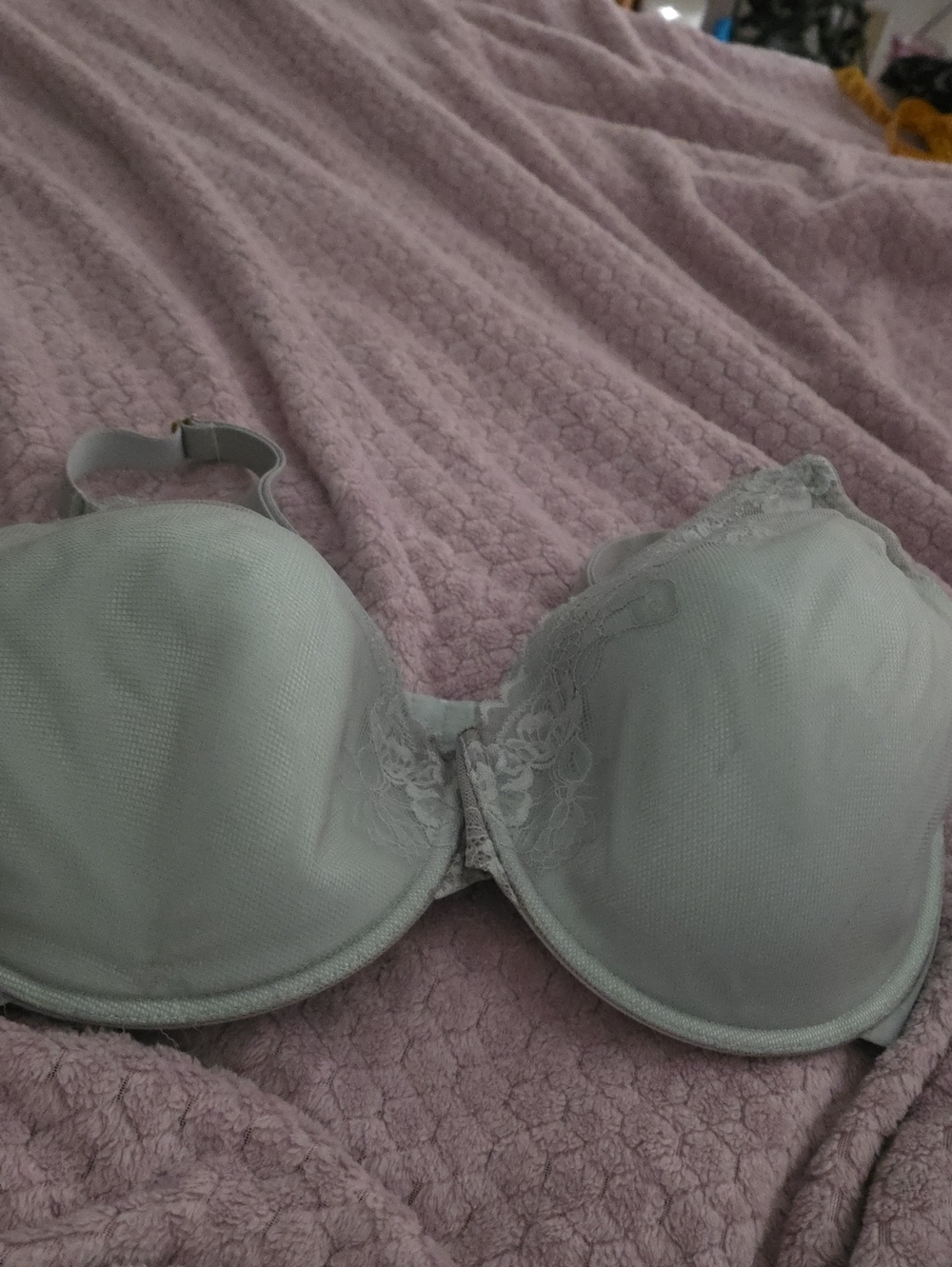Natori Light Gray Lace-Trim T-Shirt Bra